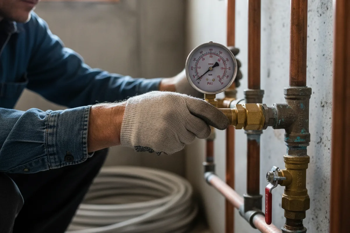 Pressure testing a repaired line during Water Line Repair in Sammamish